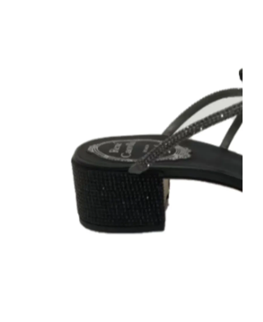 Rhinestone Bow Sandals