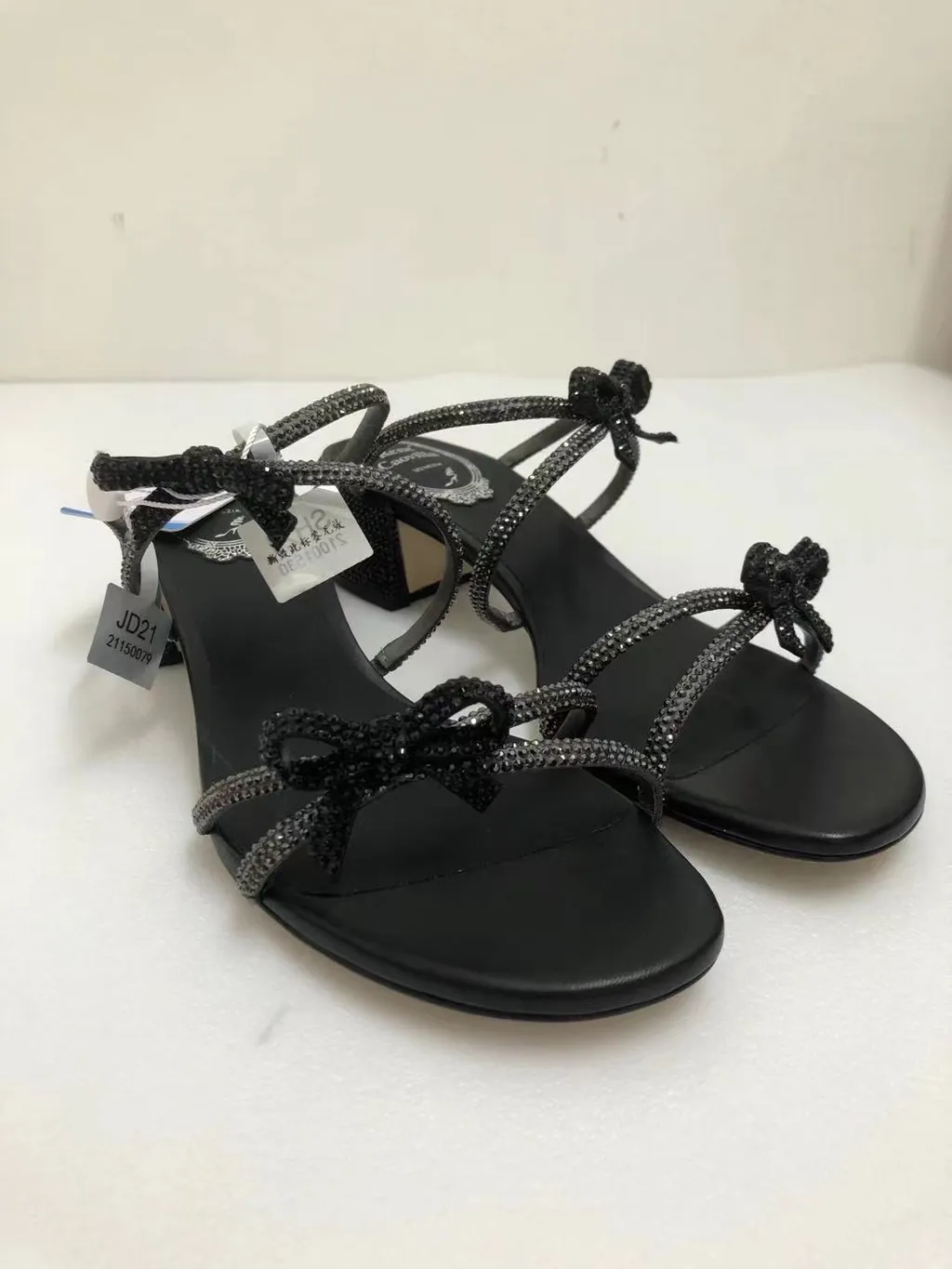 Rhinestone Bow Sandals