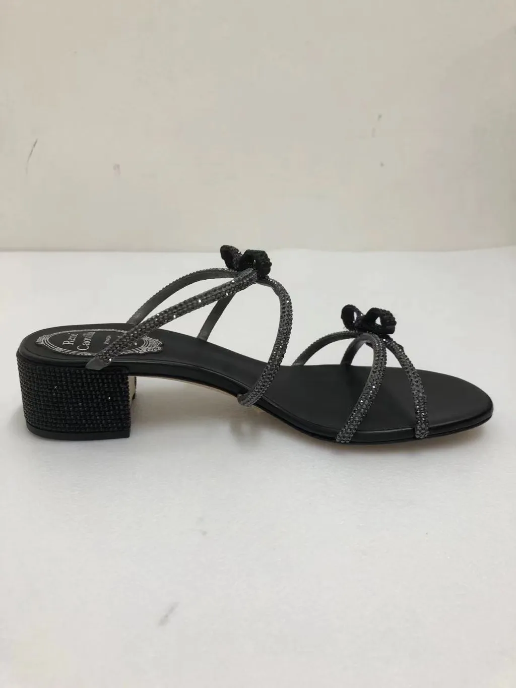 Rhinestone Bow Sandals