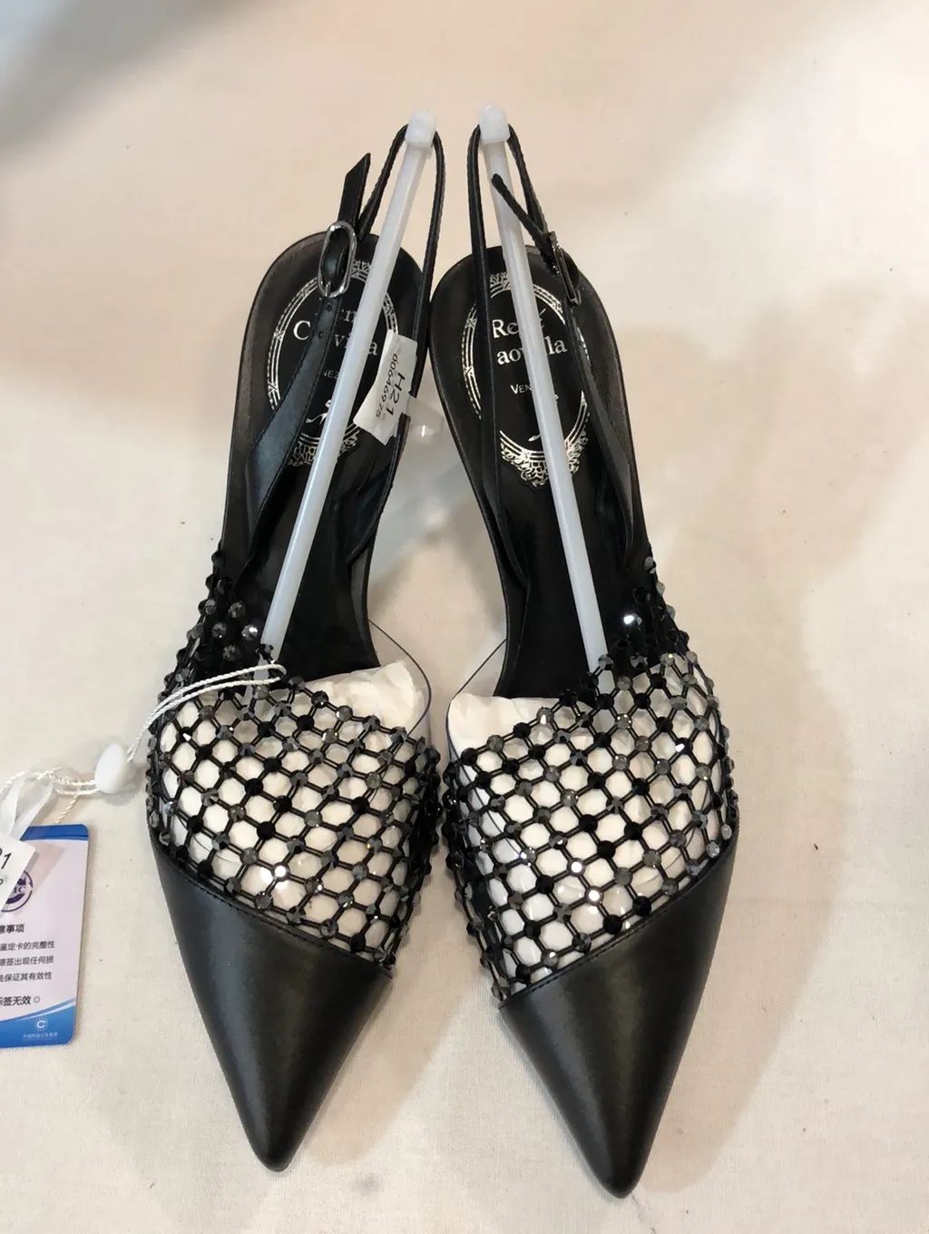 Water Drill Mesh High Heels