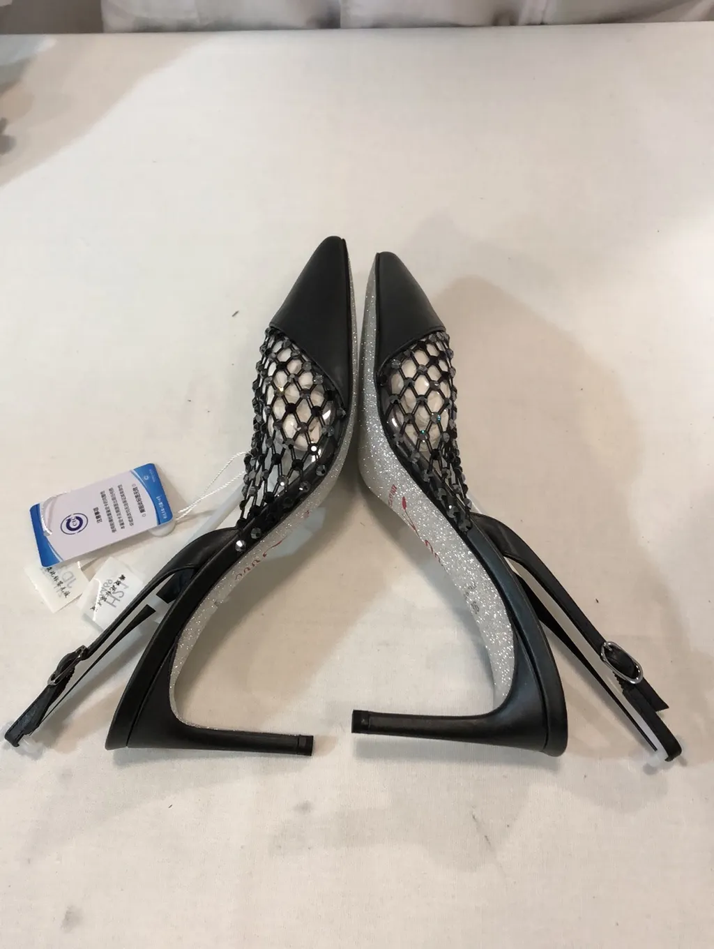 Water Drill Mesh High Heels