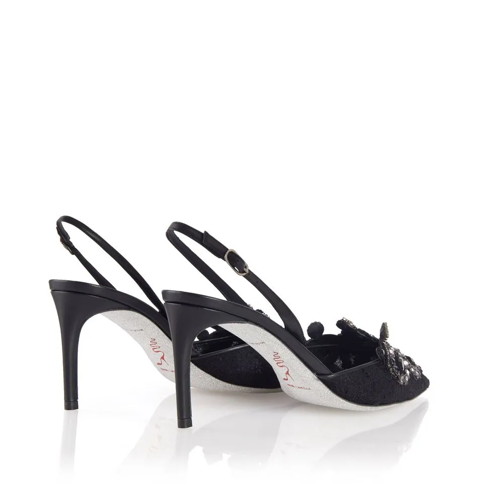 High-Heeled Shoes With Diamond Tips