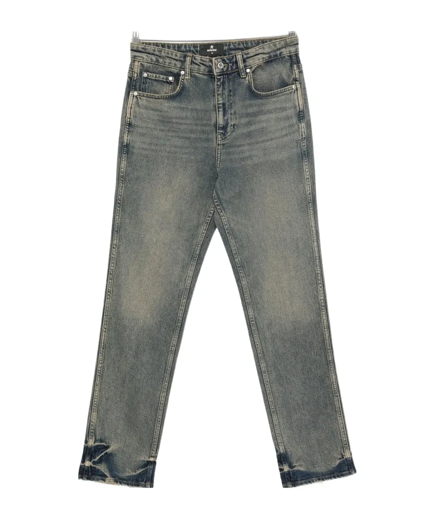Stretched Straight-Leg Jeans