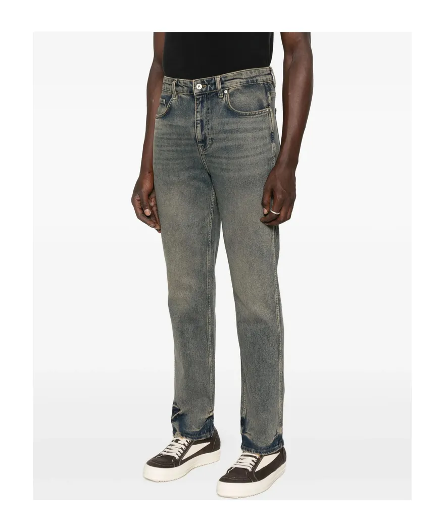 Stretched Straight-Leg Jeans