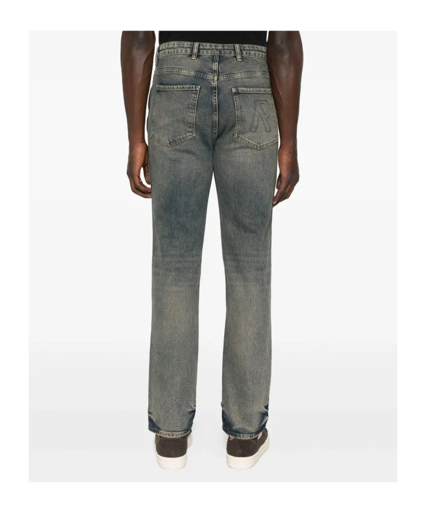 Stretched Straight-Leg Jeans