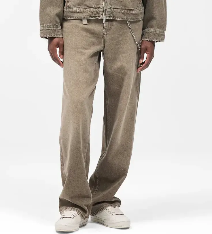 Whiskering Effect Denim Jeans