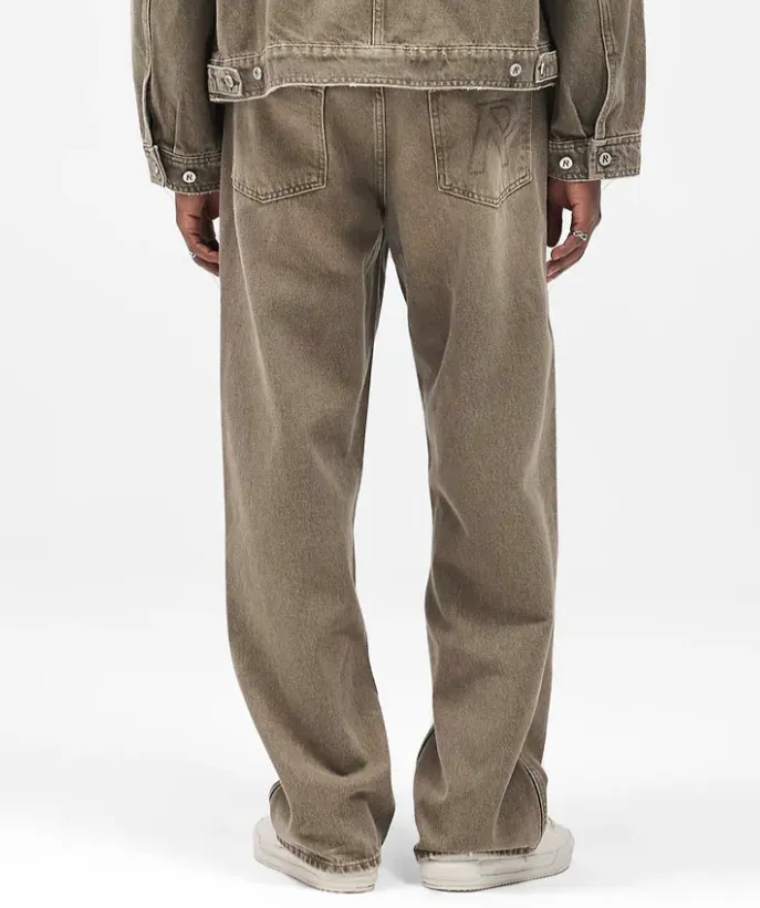 Whiskering Effect Denim Jeans