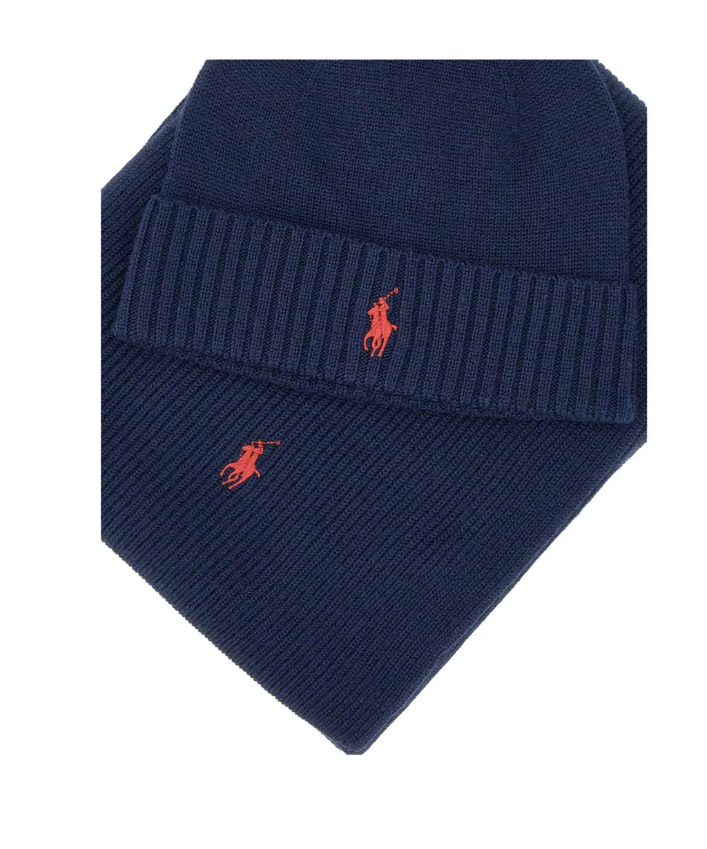 Polo Ralph Lauren Pony-Motif Scarf And Beanie Set