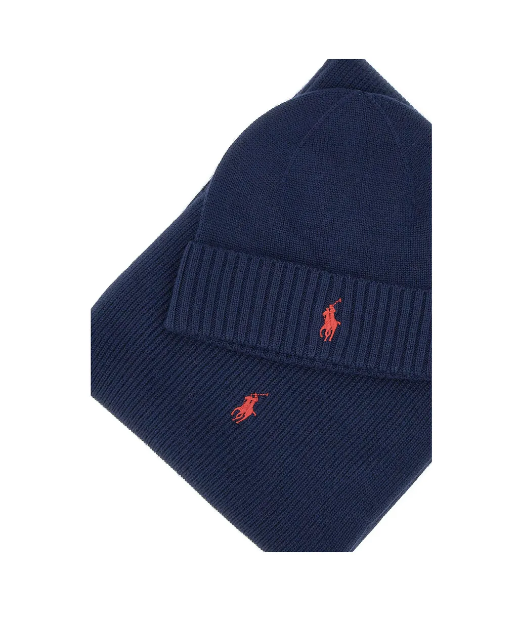 Polo Ralph Lauren Pony-Motif Scarf And Beanie Set
