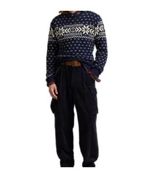 Intarsia-Patterned Crewneck Jumper