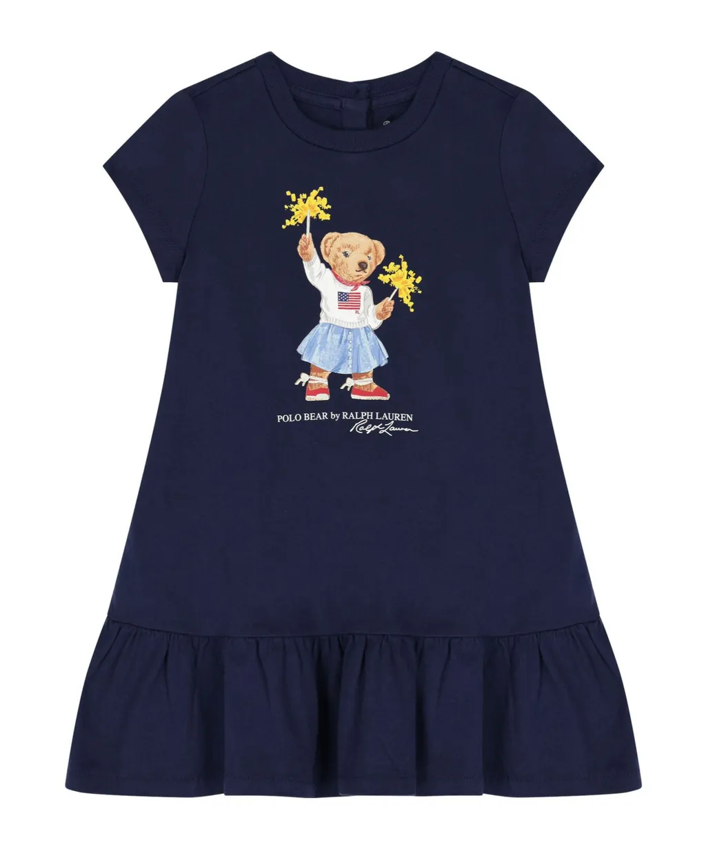 Polo Bear Dress And Diaper Cover Set
