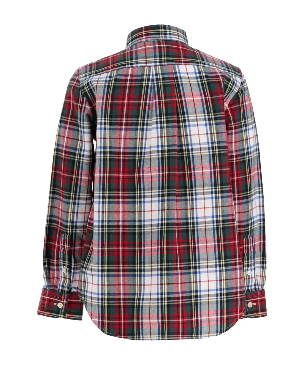 Logo Embroidered Checked Shirt