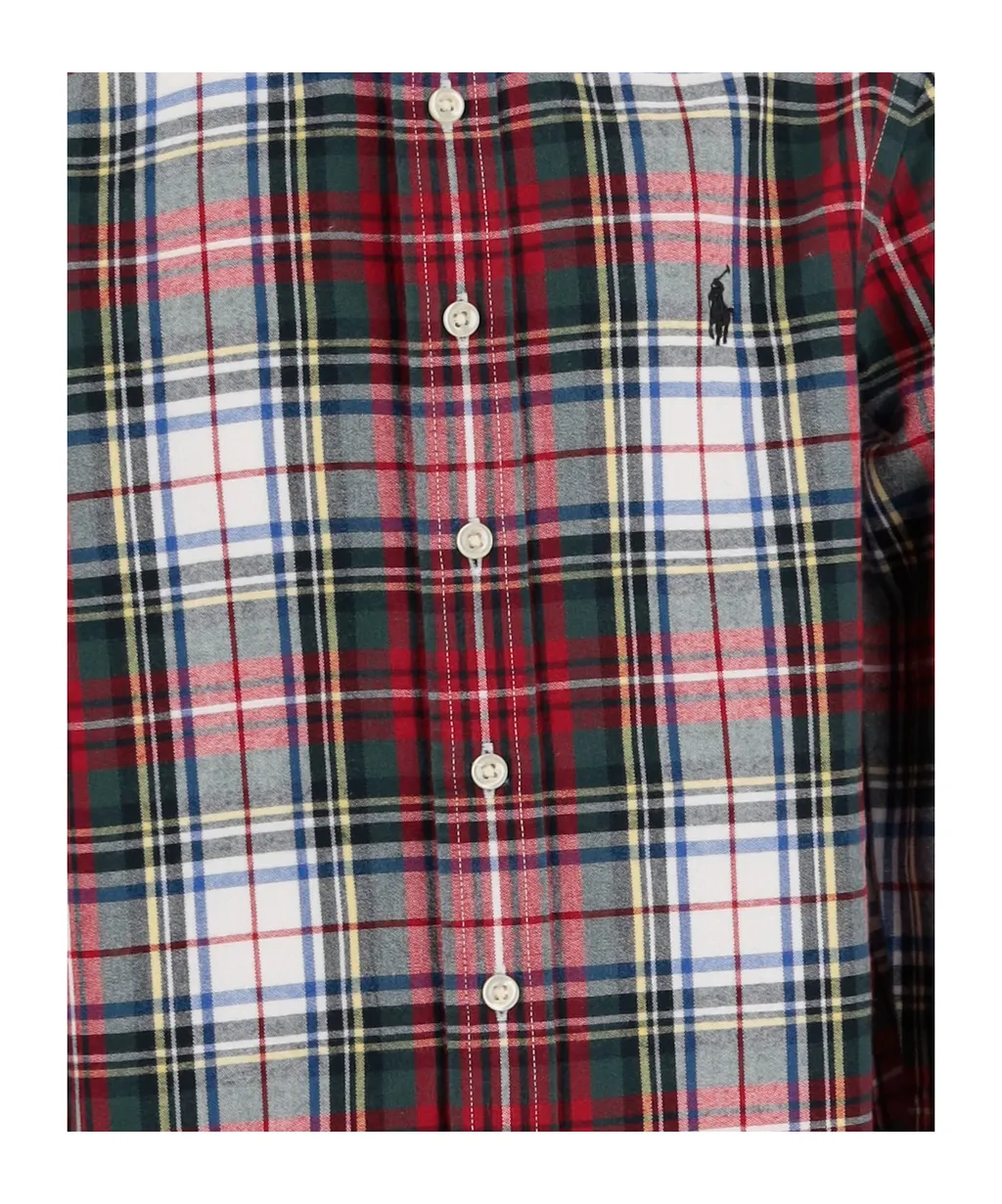 Logo Embroidered Checked Shirt