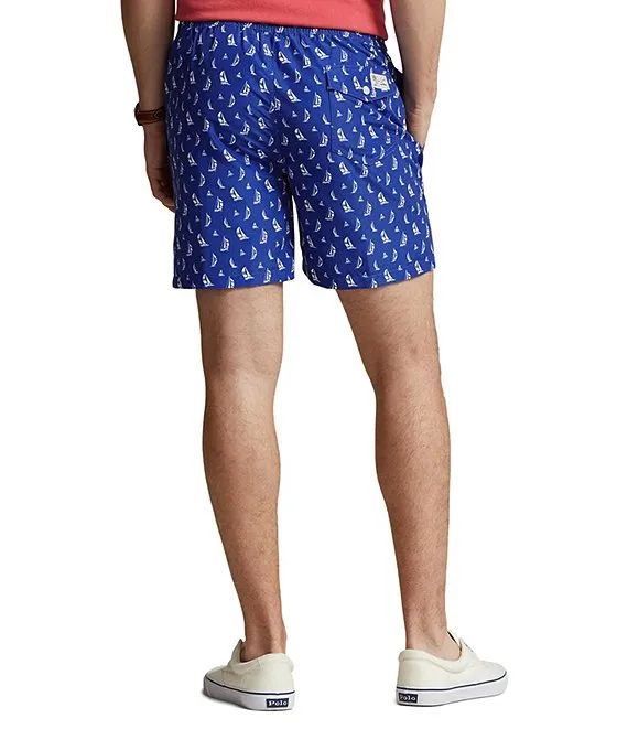 Traveler Boat-Print Swim Shorts