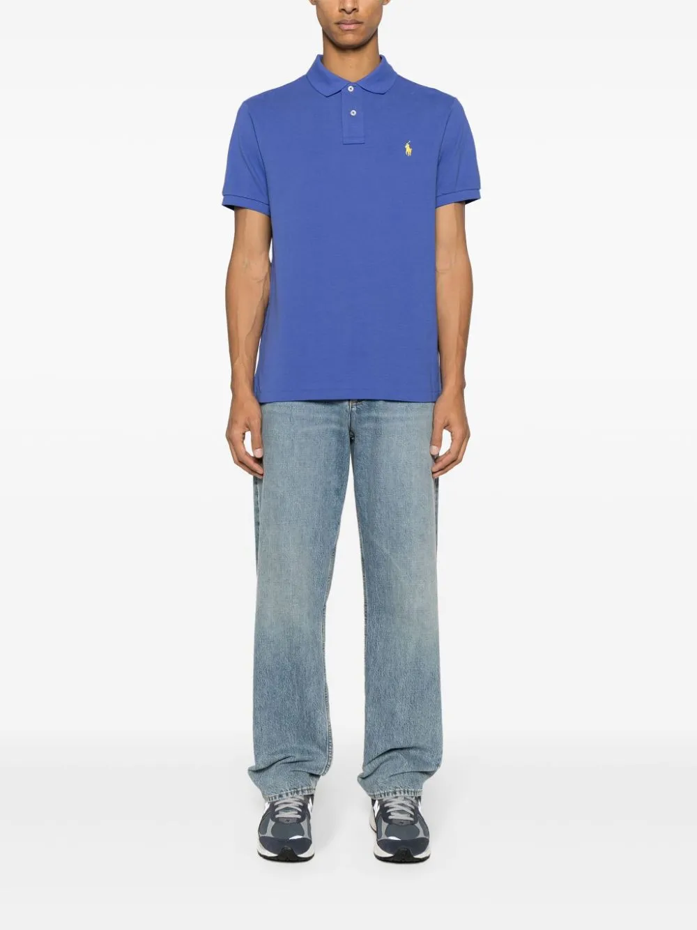 Embroidered-Logo Piqué-Weave Polo Shirt