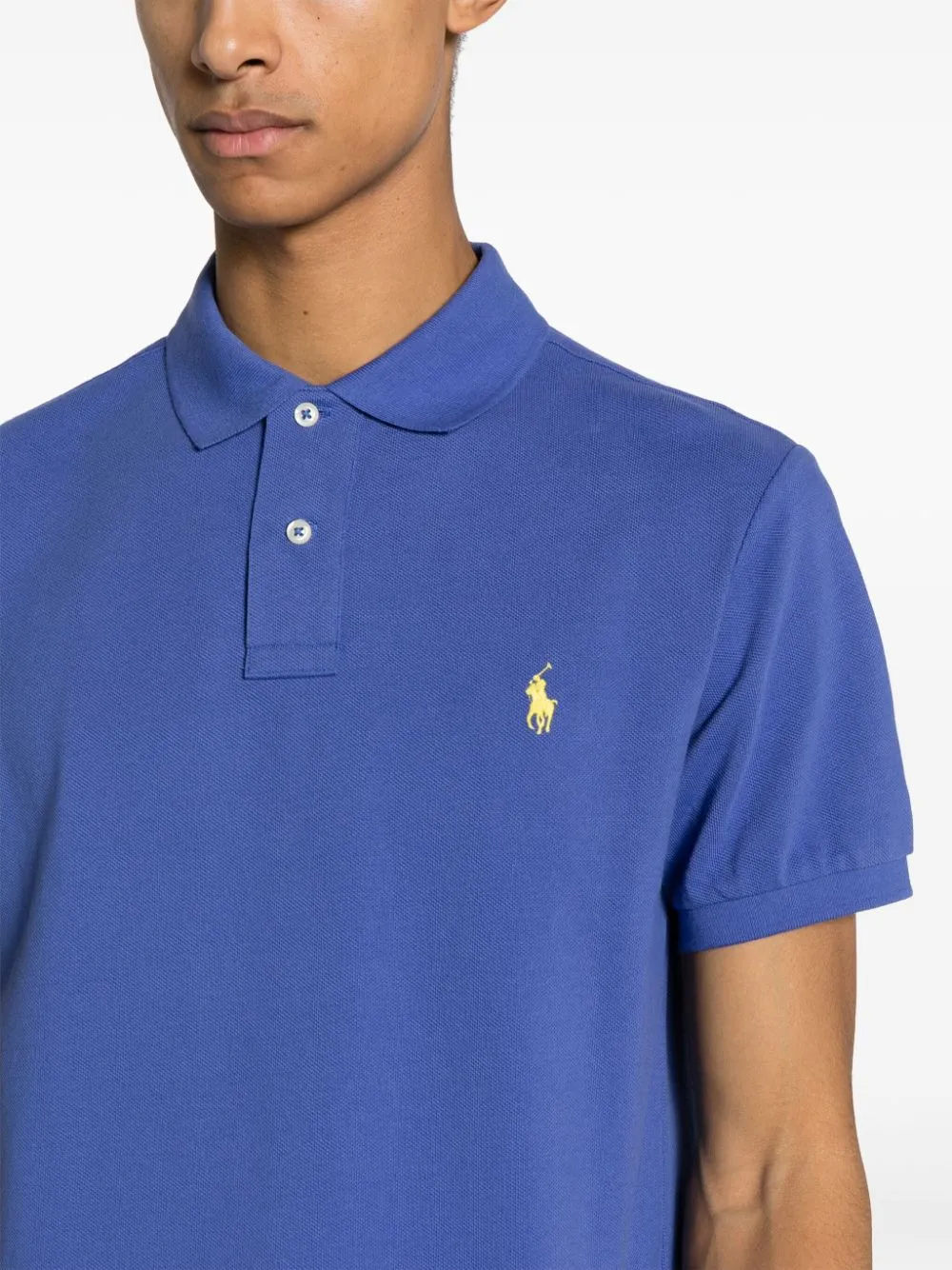 Embroidered-Logo Piqué-Weave Polo Shirt