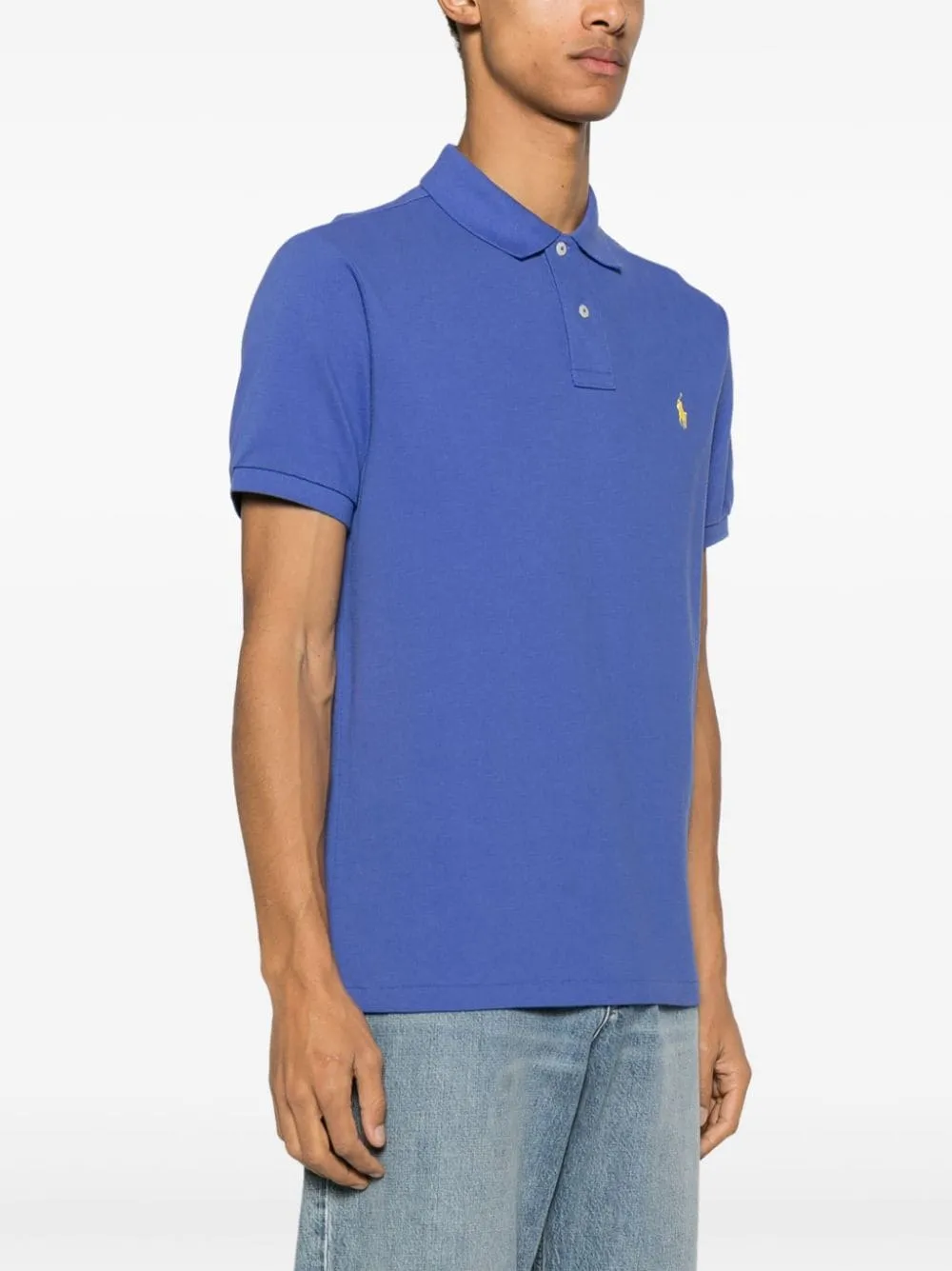 Embroidered-Logo Piqué-Weave Polo Shirt