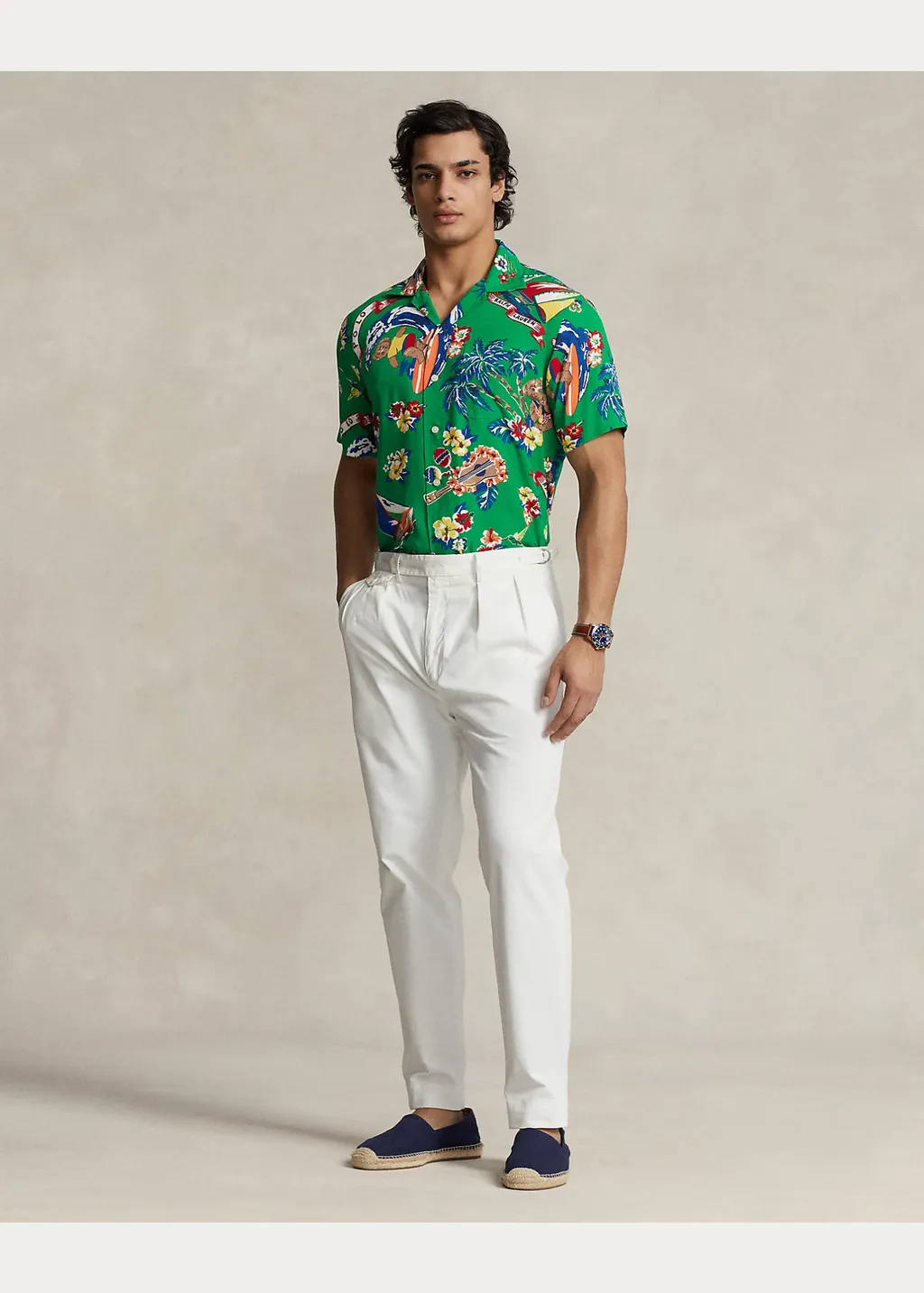 Bear Surfer Printed Buttoned Shirt