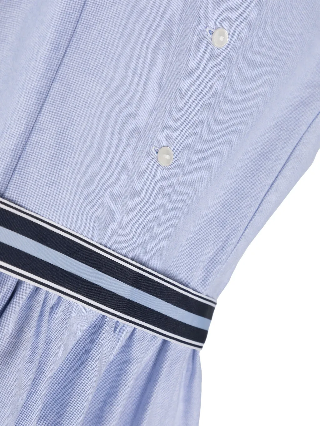 Sleeveless Belted Chambray Dress