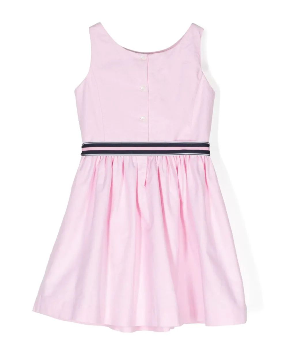 Bow-Fastening Cotton Dress