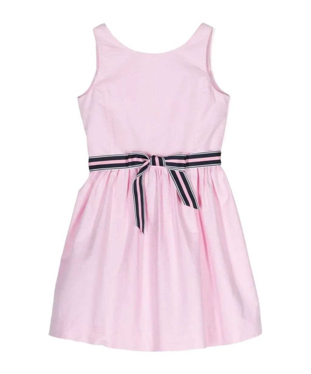Bow-Fastening Cotton Dress