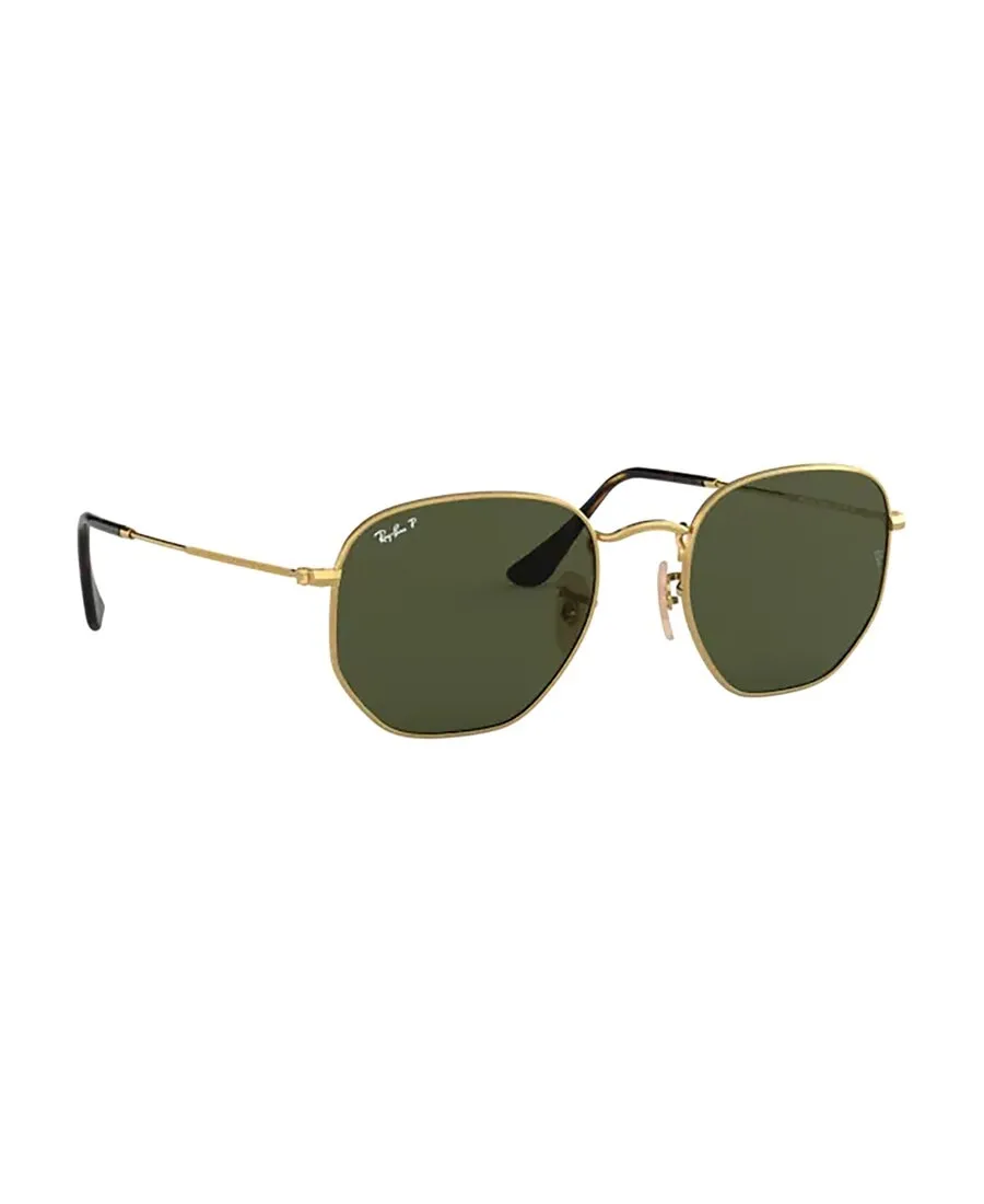 Mirrored Hexagon Frame Sunglasses