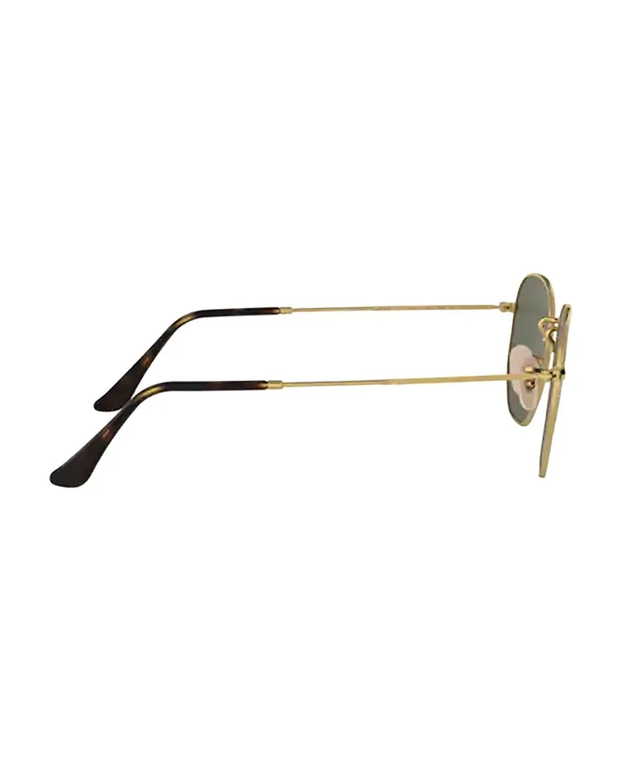 Mirrored Hexagon Frame Sunglasses