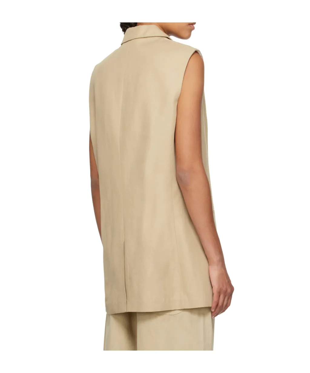 Lapel Sleeveless Vest