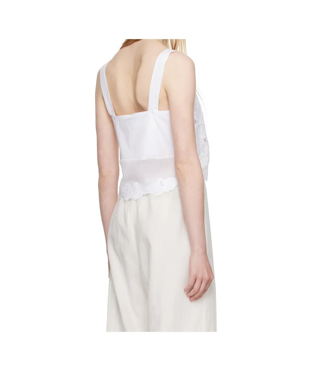 Clem Lace-Trim Poplin Tank Top