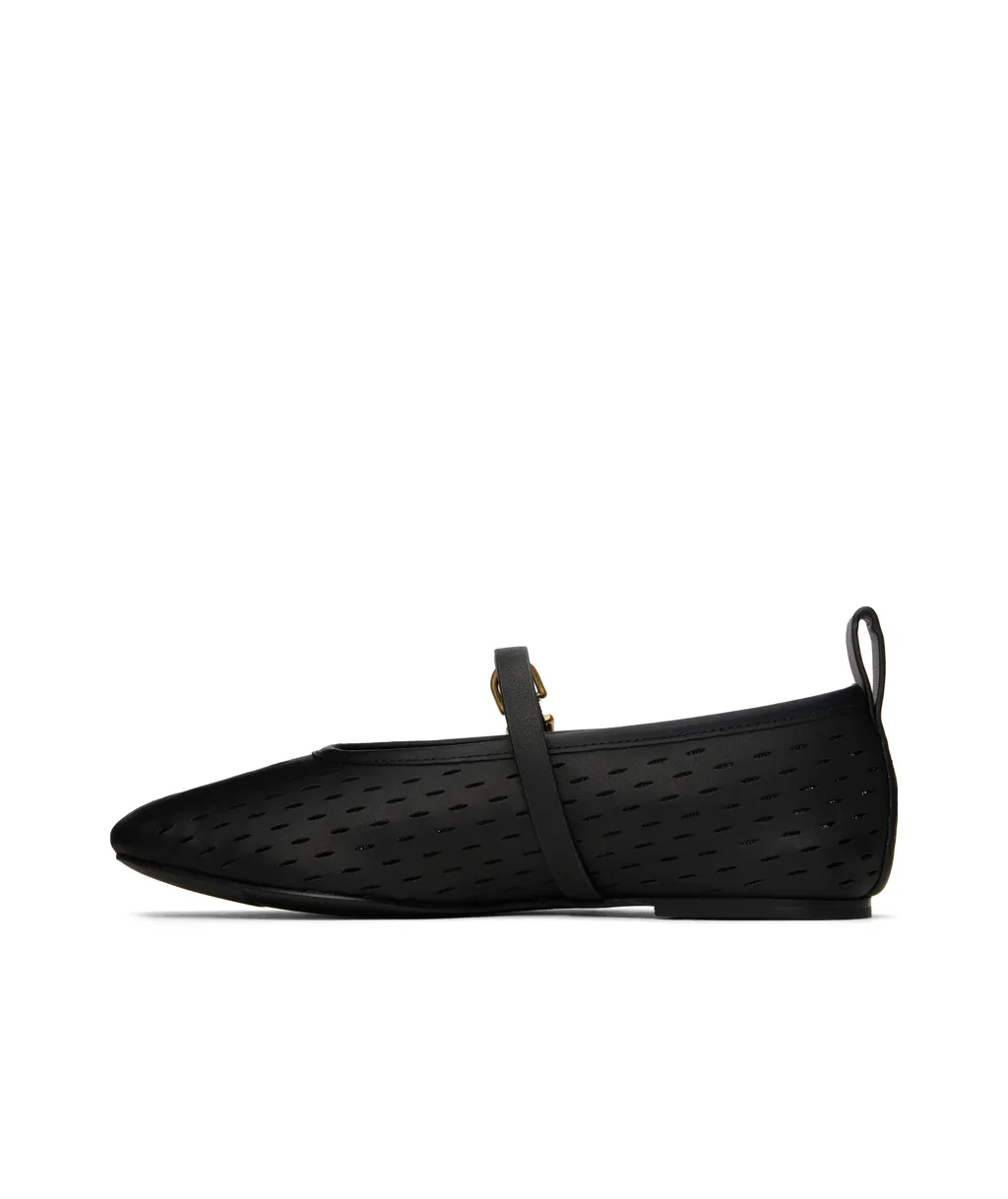 Spire Perforated Leather Mary Jane Ballerina Flats