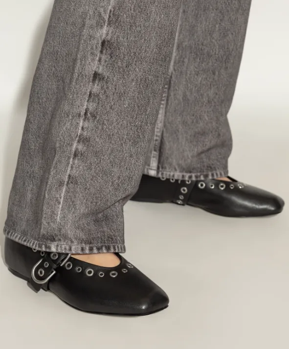 Adjustable Button Ballet Flats
