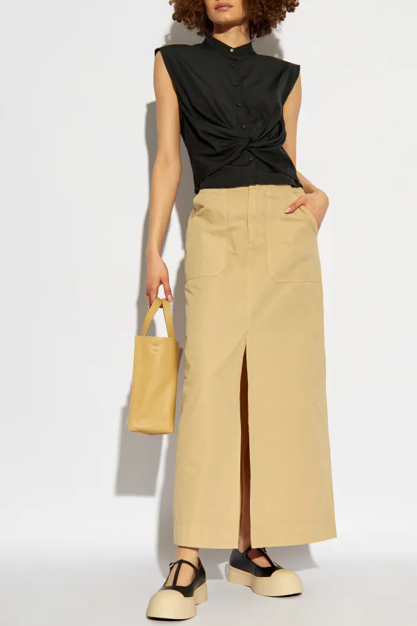 Sleeveless Twisted Waist Shirt