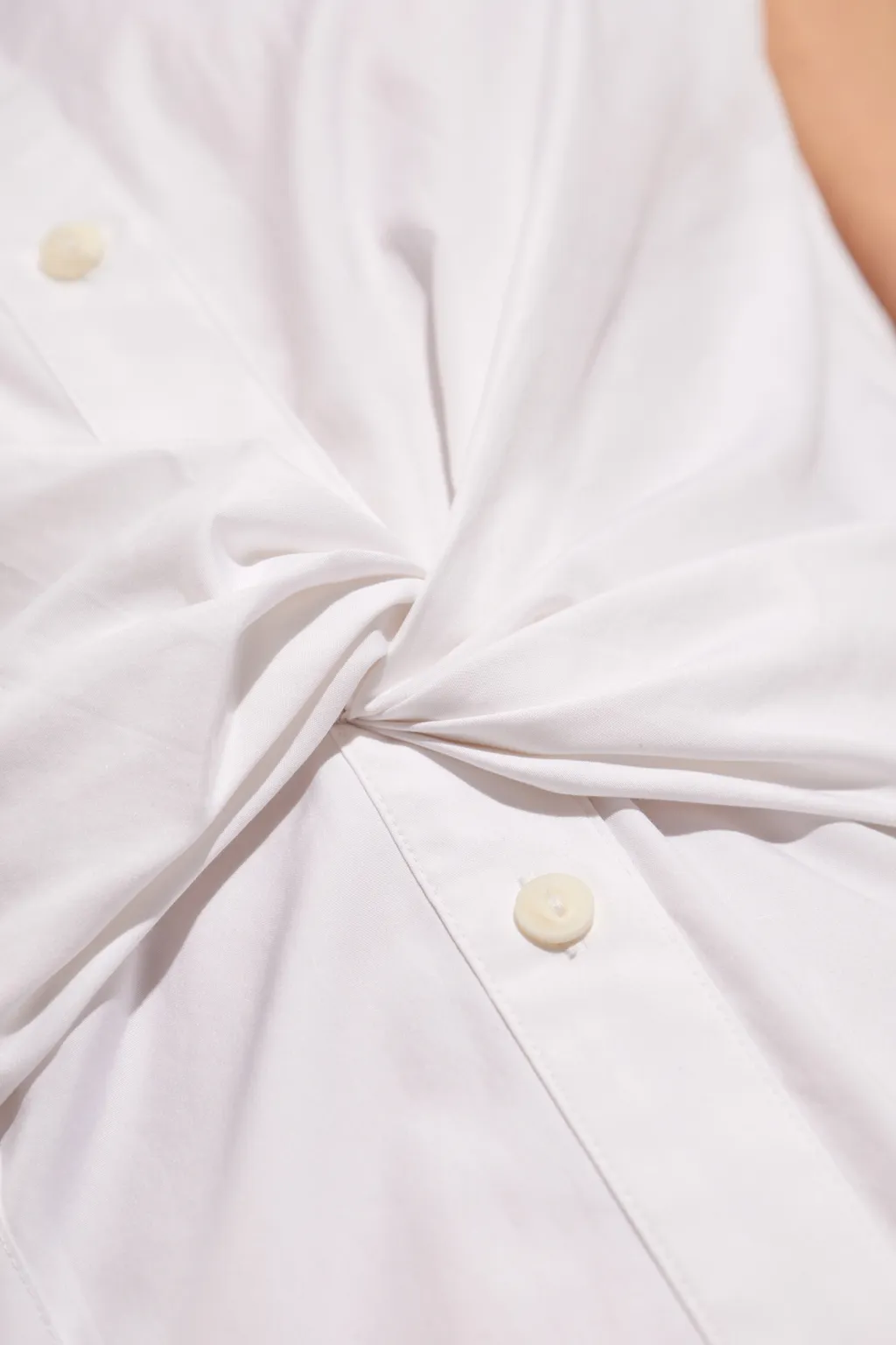 Sleeveless Knotted Waist Shirt Dress