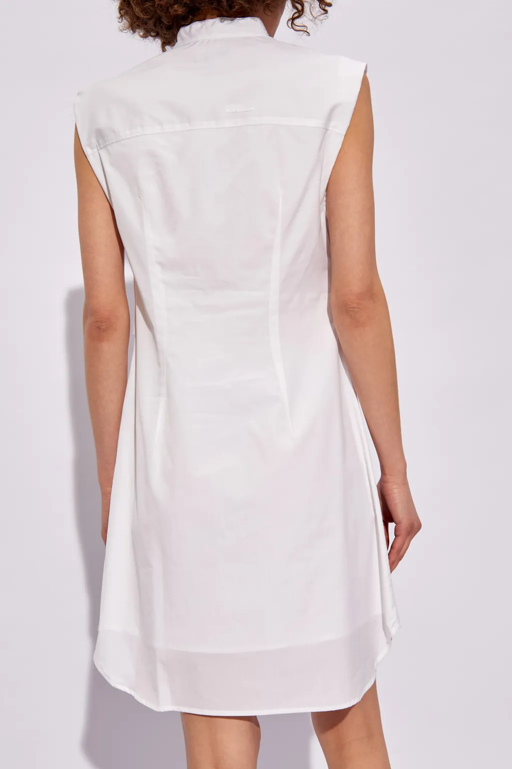 Sleeveless Knotted Waist Shirt Dress