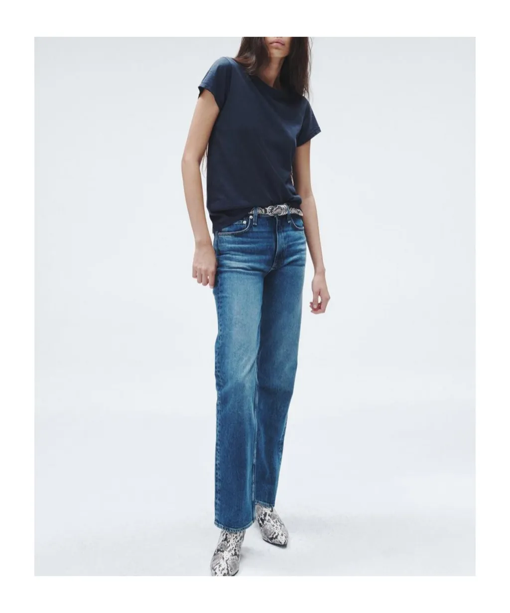 Harlow Mid-Rise Straight-Leg Jeans