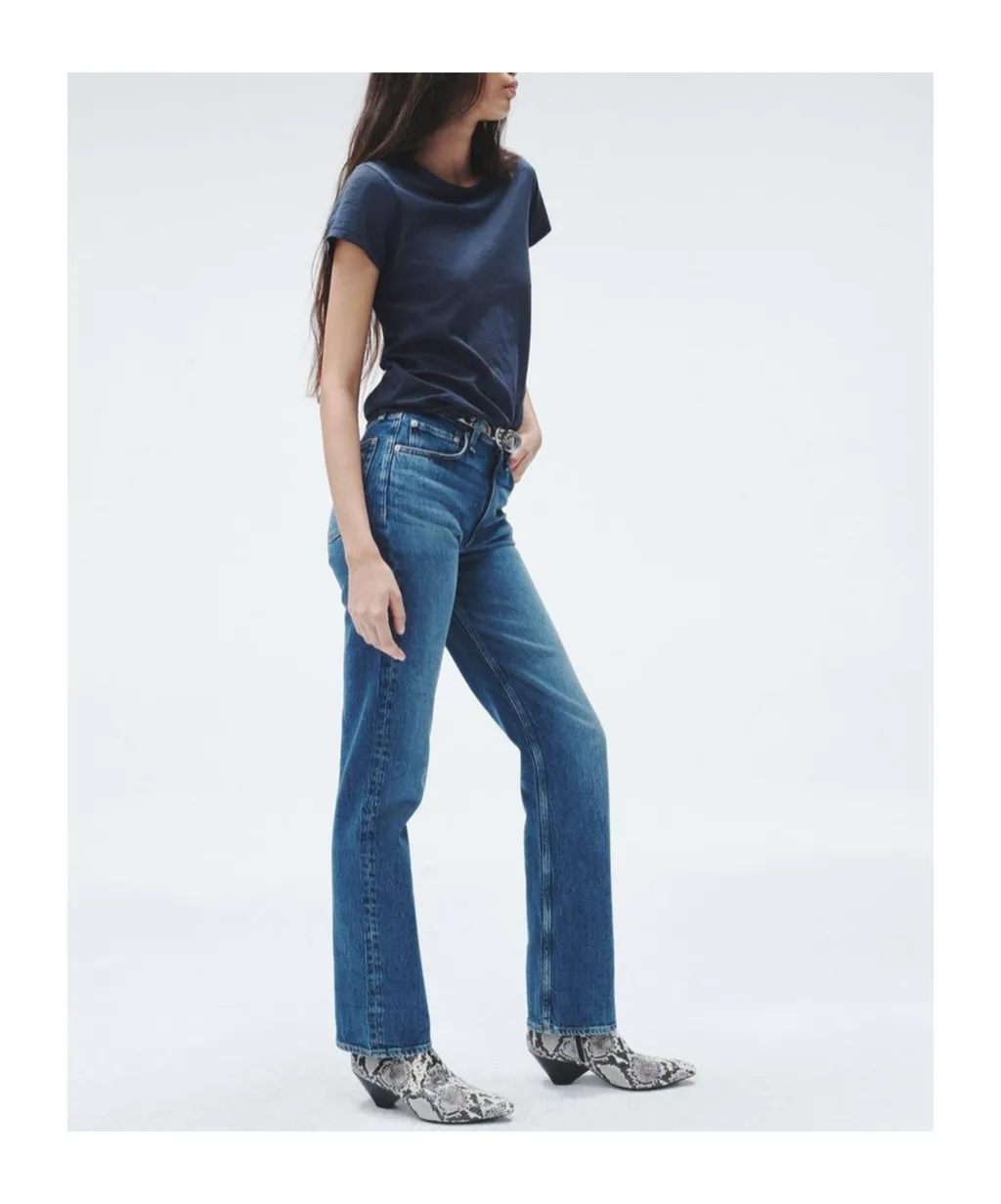 Harlow Mid-Rise Straight-Leg Jeans