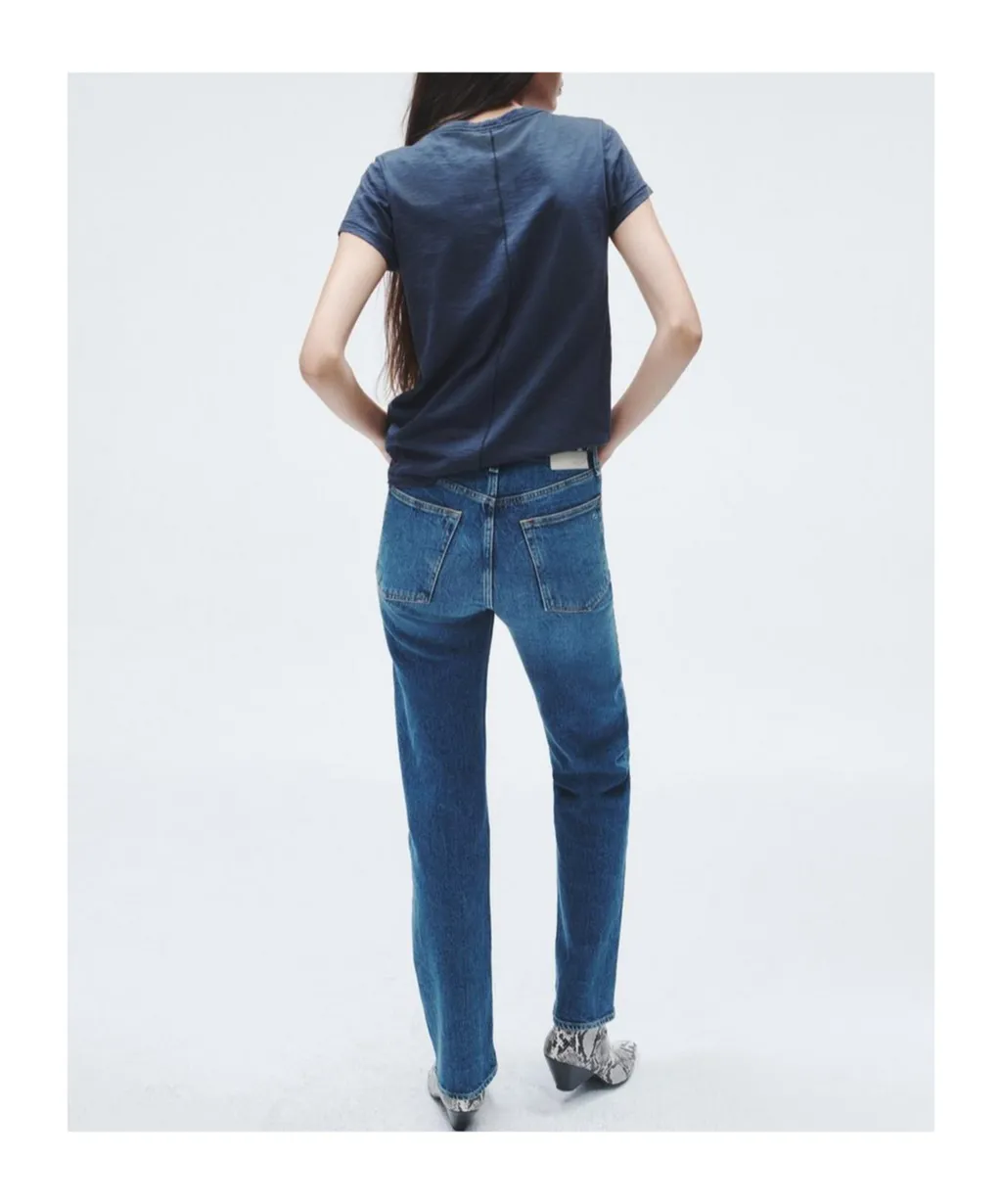 Harlow Mid-Rise Straight-Leg Jeans
