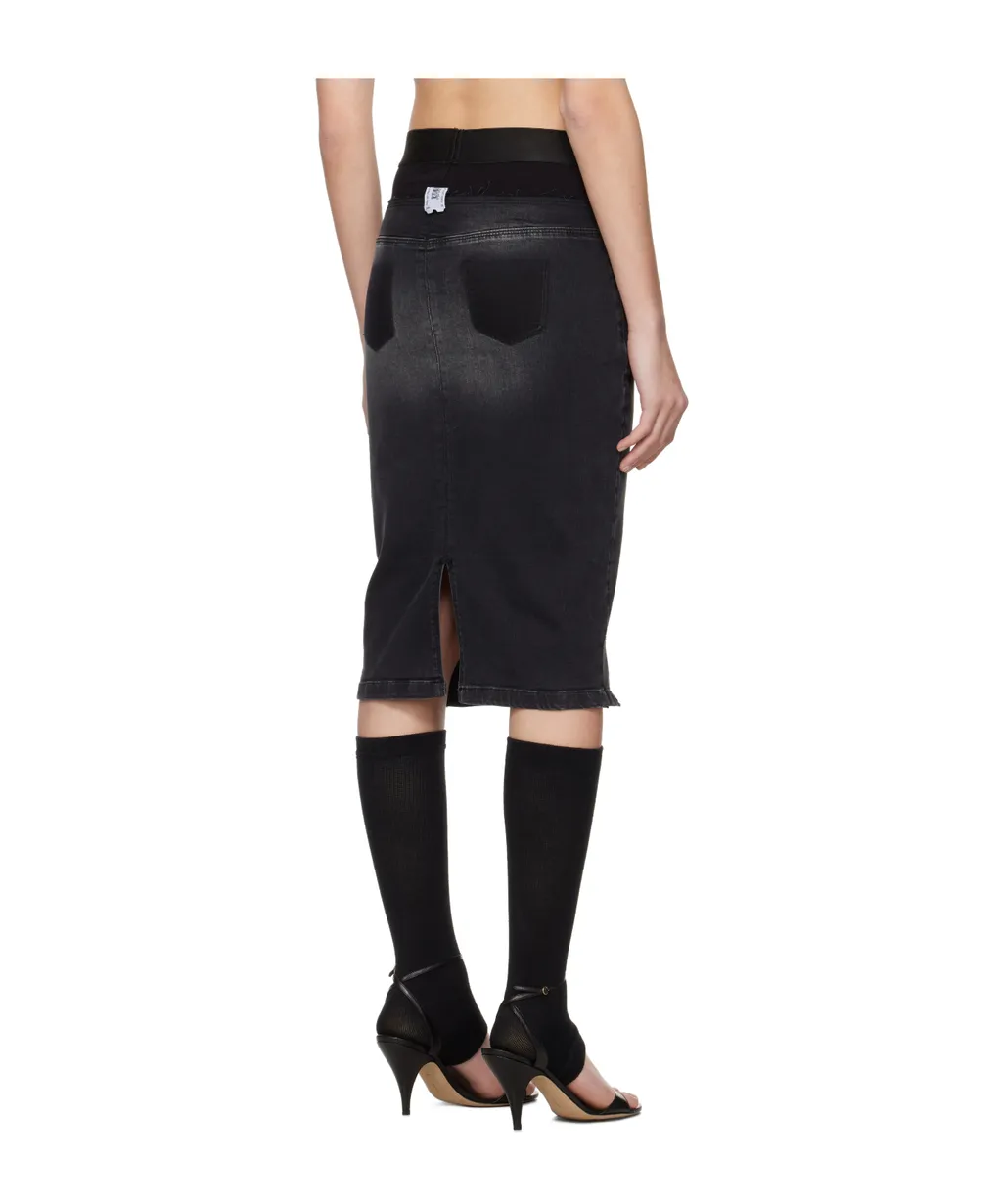 Waistband Denim Skirt