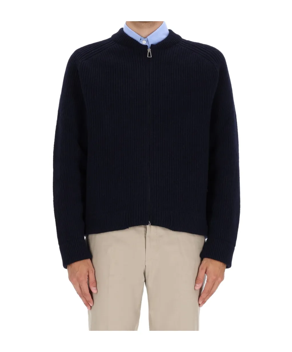 Zip-Up Ribbed Cardigan