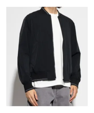 Zip-Up Logo Patch Bomber Jacket