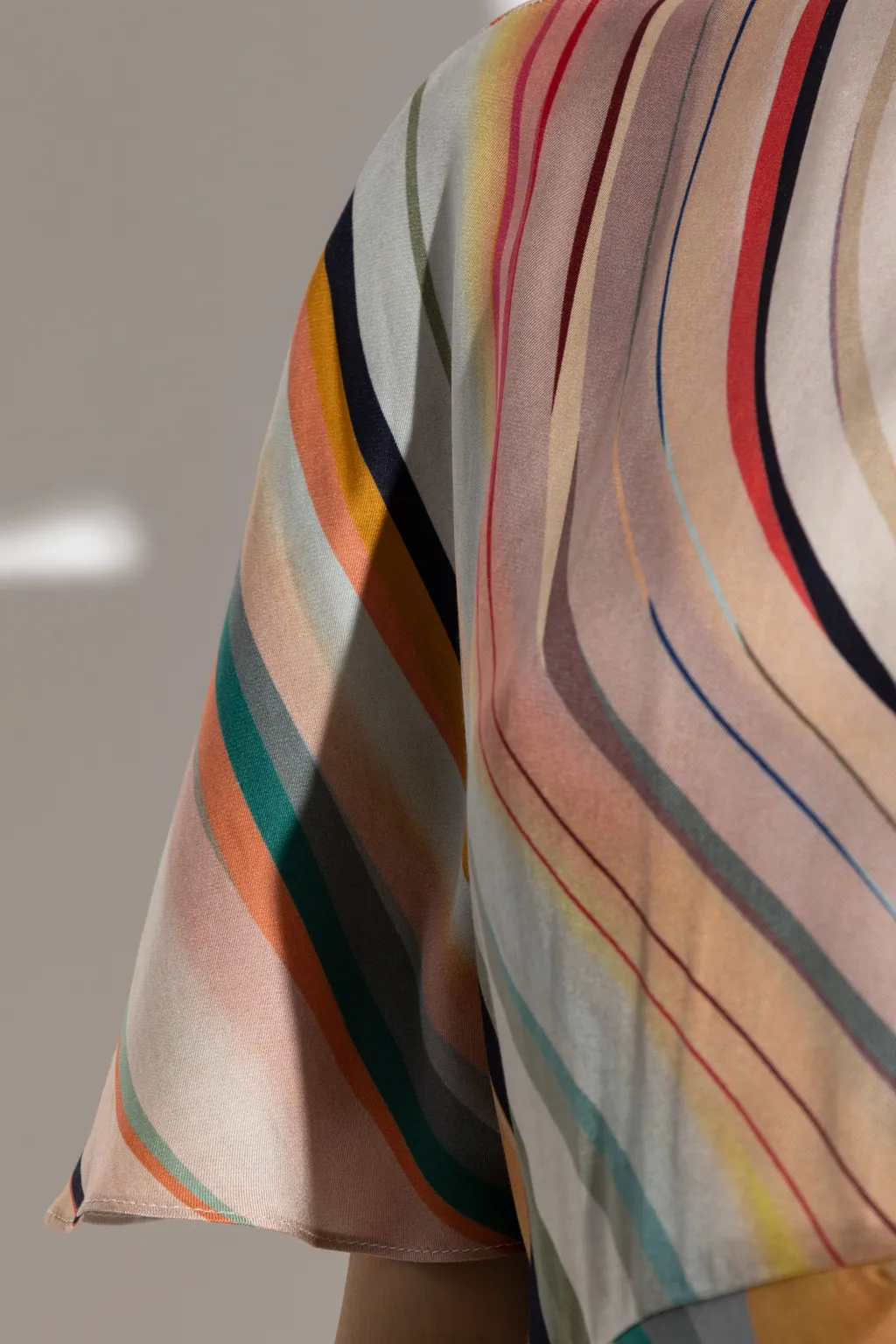 Short-Sleeved Stripe Patterned Dress