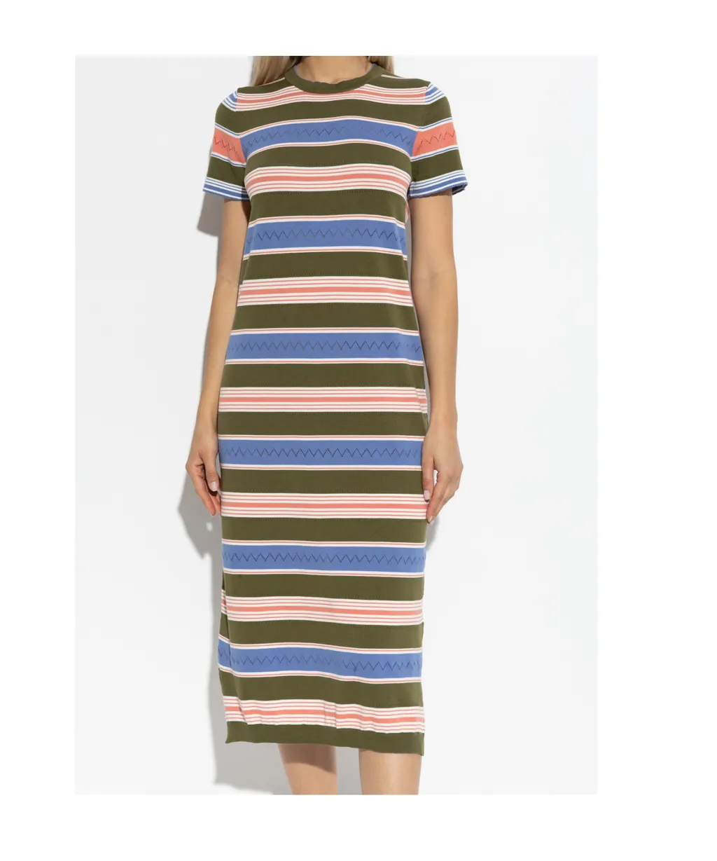 Striped Short-Sleeved Dress
