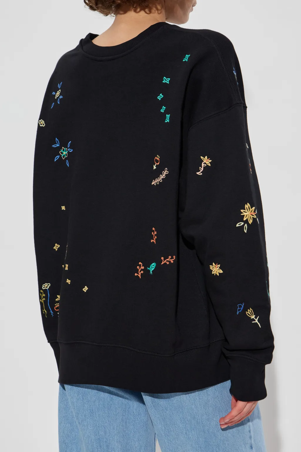 Pattern-Embroidered Crewneck Sweatshirt