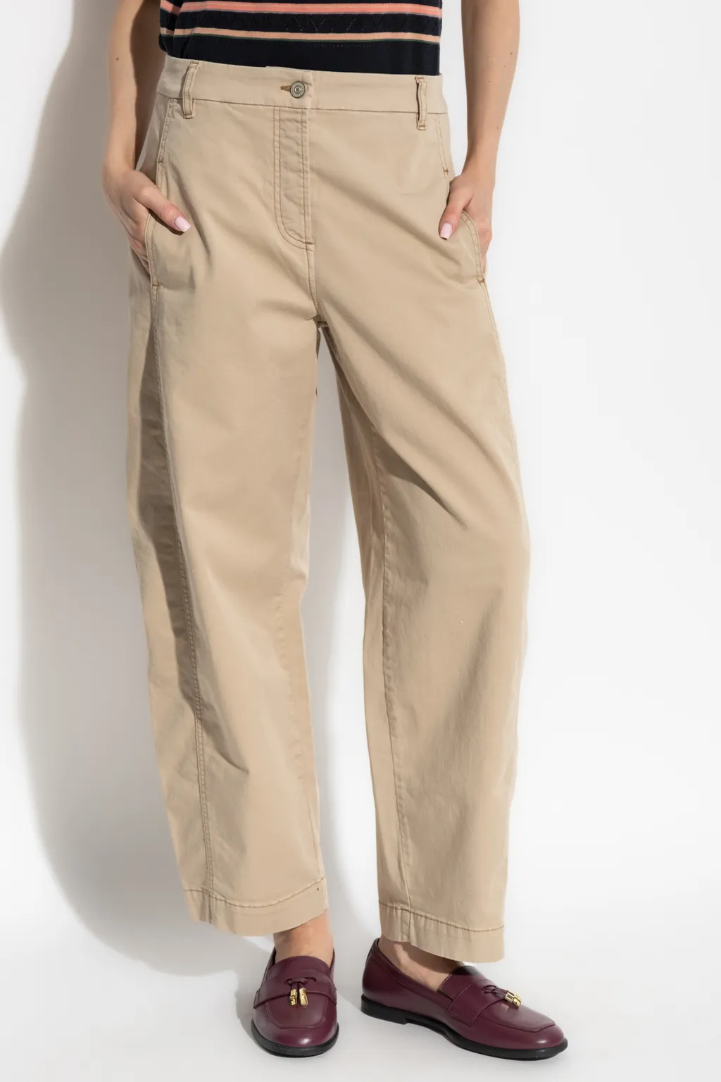 Mid-Rise Loose Fit Trousers