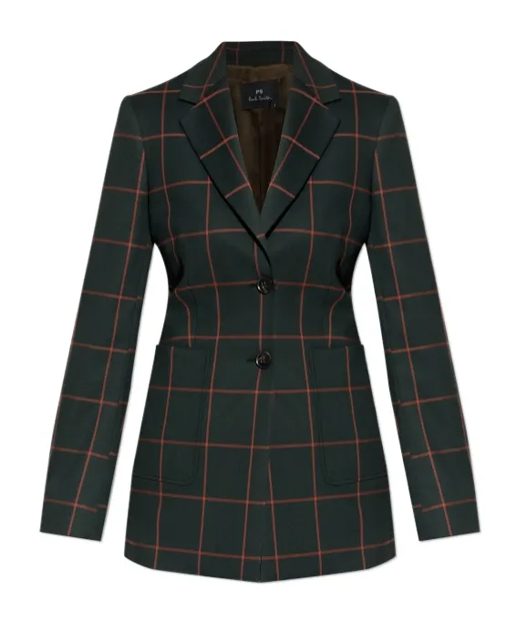 Plaid Patterned Blazer