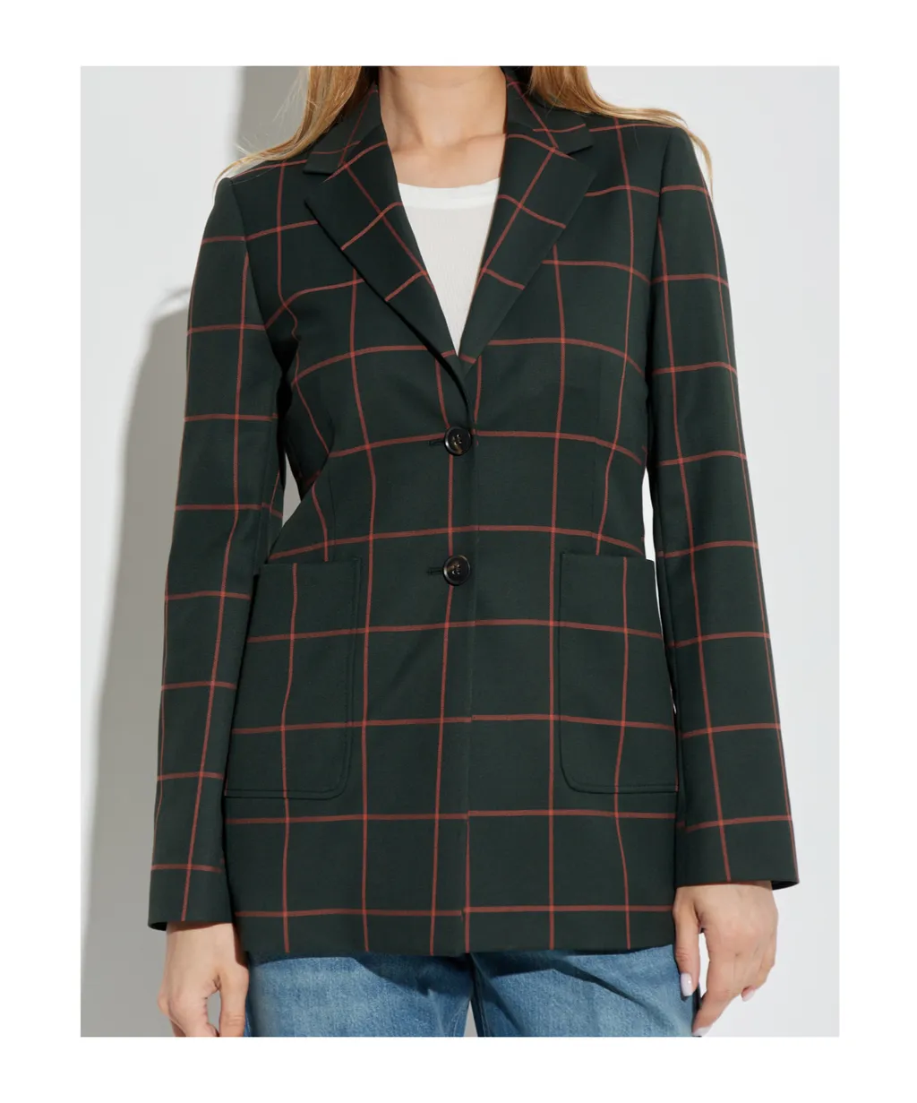 Plaid Patterned Blazer
