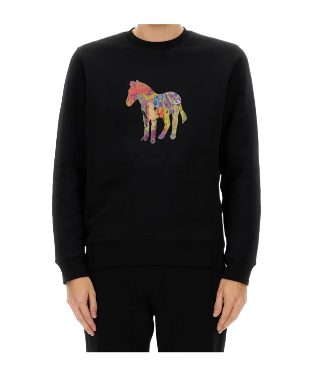 Zebra Printed Crewneck Sweatshirt