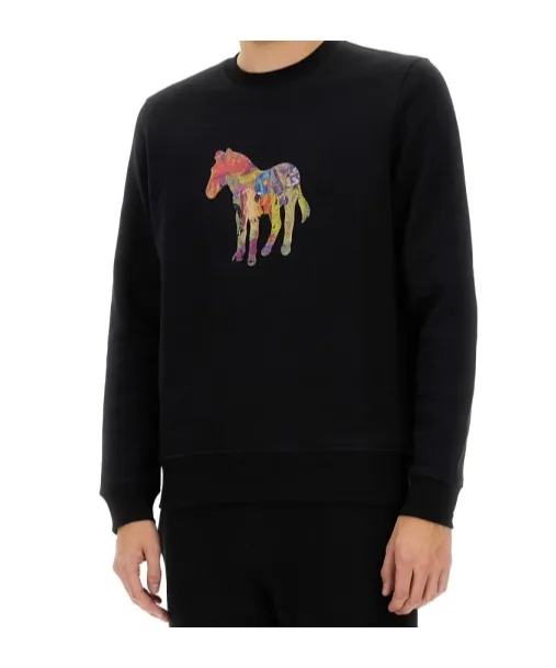 Zebra Printed Crewneck Sweatshirt