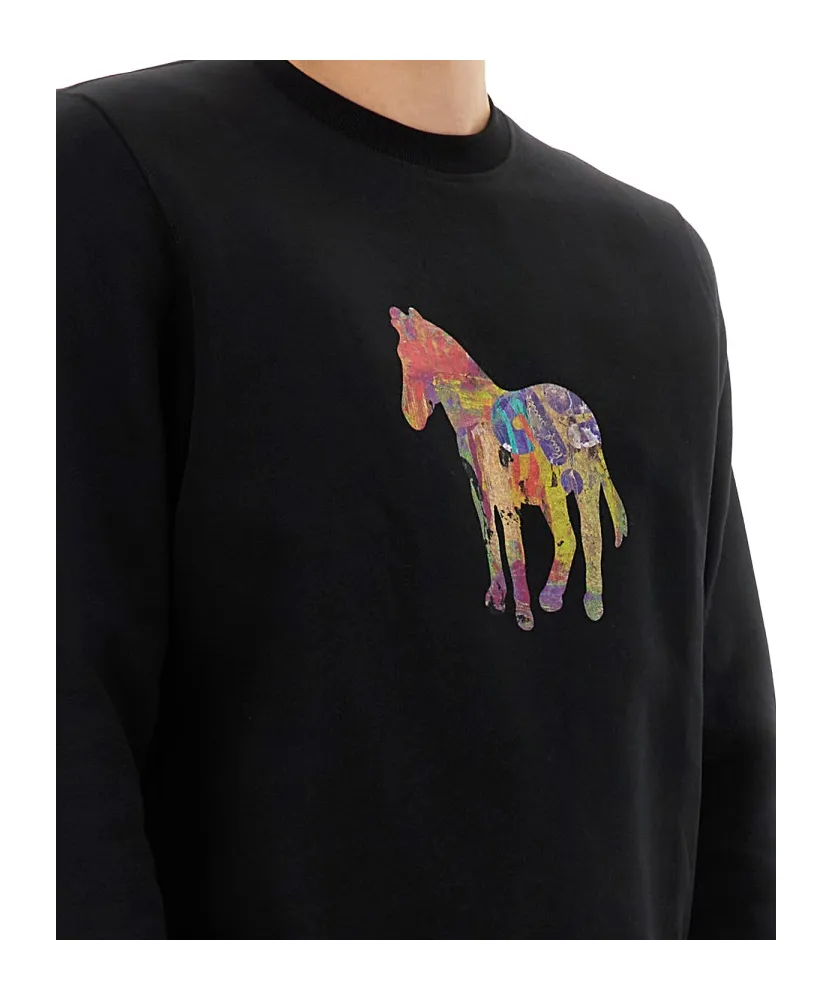 Zebra Printed Crewneck Sweatshirt