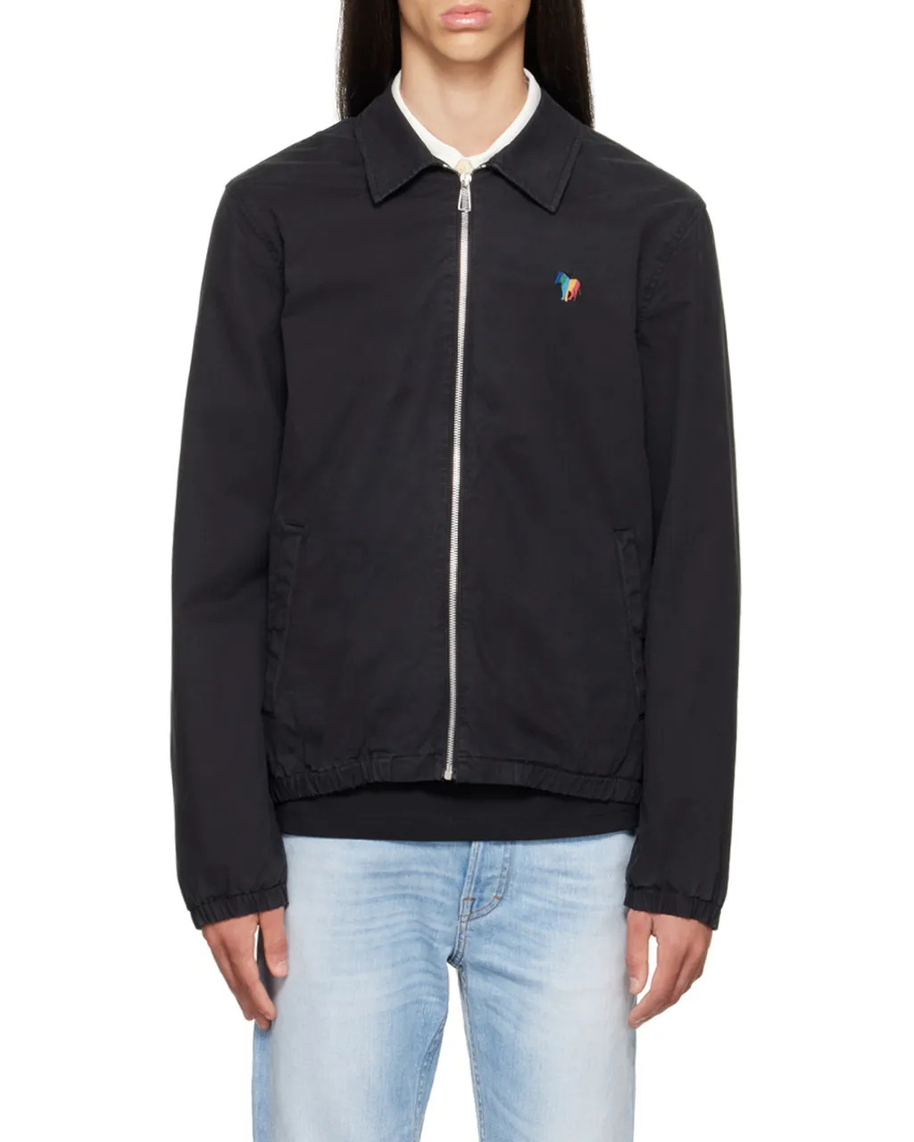 Zebra-Embroidered Organic Cotton Jacket